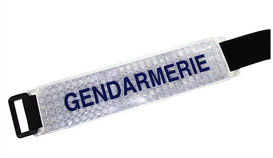 Brassard GENDARMERIE (*) fond blanc texte bleu